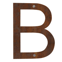 Husbogstav B stål rustlook 25 cm